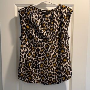 J.Crew Leopard Print Silk Sleeveless Top